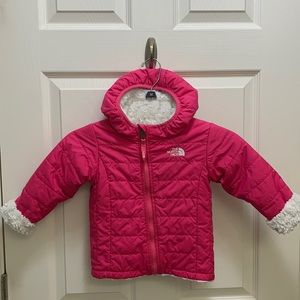 The North Face infant Pink and White Jacket